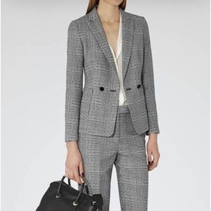 Reiss Black and White Checkered Blazer